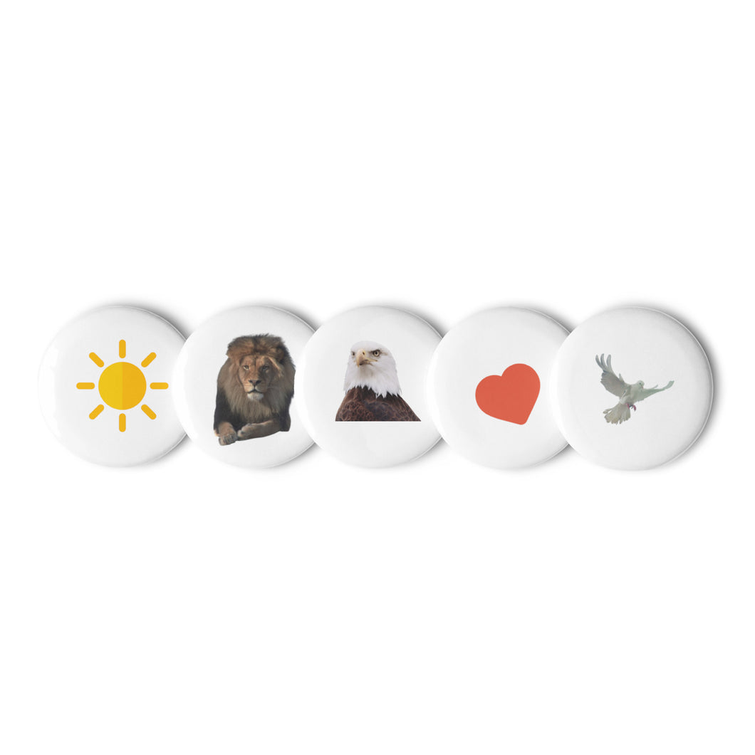 Set of pin buttons