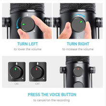 Load image into Gallery viewer, USB Microphone MAONO AU-902 Cardioid Condenser Podcast Mic with Dual Volume Control, Mute Button, Monitor Headphone Jack, Plug and Play for Vocal
