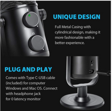 Load image into Gallery viewer, USB Microphone MAONO AU-902 Cardioid Condenser Podcast Mic with Dual Volume Control, Mute Button, Monitor Headphone Jack, Plug and Play for Vocal
