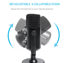 Load image into Gallery viewer, USB Microphone MAONO AU-902 Cardioid Condenser Podcast Mic with Dual Volume Control, Mute Button, Monitor Headphone Jack, Plug and Play for Vocal
